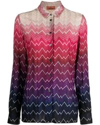 Missoni - Zigzag-pattern Gradient-effect Shirt - Lyst