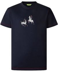 Shanghai Tang - Equestrian-Print Cotton T-Shirt - Lyst