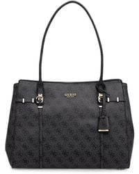 Guess - Leona Logo-Monogrammed Faux-Leather Tote Bag - Lyst