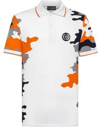 Philipp Plein - Camouflage-print Cotton Polo Shirt - Lyst