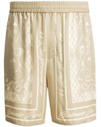 Balmain - Printed Foulard Pyjama Shorts - Lyst