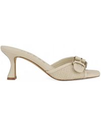 Guess - Dista Buckle-Detail Woven-Panel Sandals - Lyst