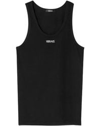 Versace - Logo Cotton Tank Top - Lyst