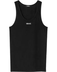 Versace - Logo Cotton Tank Top - Lyst