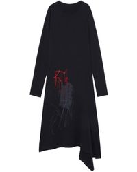 Y's Yohji Yamamoto - Embroidered Midi Dress - Lyst