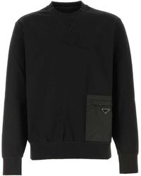 Prada - Triangle-logo sweatshirt - Lyst