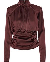 ROTATE BIRGER CHRISTENSEN - Ruched Mock-Neck Top - Lyst