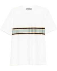 Canali - Stripe-Detail T-Shirt - Lyst