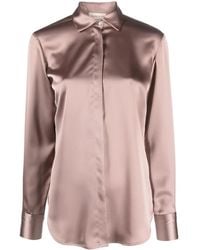 Blanca Vita - Long-Sleeve Satin Shirt - Lyst