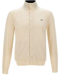 Sun 68 - High-Neck Buttoned Cardigan - Lyst