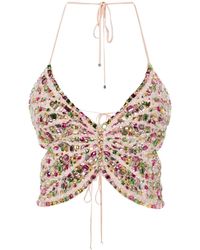 Blumarine - Neckholder-Top Mit Strass - Lyst