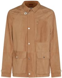 Brunello Cucinelli - Suede Leather Jacket - Lyst