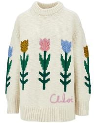 Chloé - Oversized Logo Sweater - Lyst