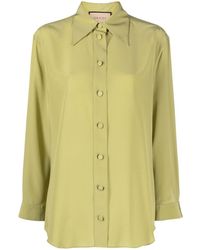 Gucci - Pointed Collar Silk Shirt - Lyst