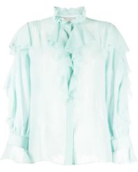 Shiatzy Chen - See-Through Silk Shirt - Lyst