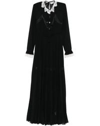 Vivetta - Lace-trimmed Pleated Maxi Dress - Lyst