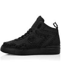 Philipp Plein - Python-Leather Star-Studded Sneakers - Lyst
