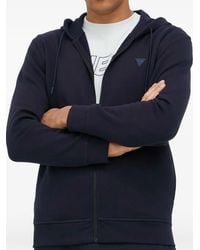 Guess - Logo-Patch Zip-Up Hoodie - Lyst