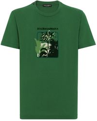 Dolce & Gabbana - T-shirt en coton à imprimé palmier - Lyst