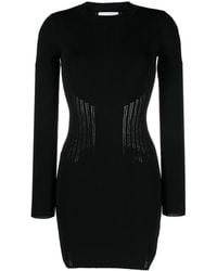 Patrizia Pepe - Logo Plaque Perforated Bodycon Dress - Lyst
