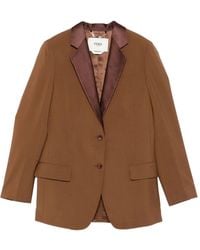 Fendi - Giacca Con Revers Satinati - Lyst