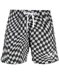 Amiri - Wavy Ma-Logo Drawstring-Waisted Swim Shorts - Lyst