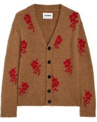 Jil Sander - Flower Intarsia-Knit Cardigan - Lyst