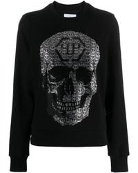 Philipp Plein - 3D Skull-Embellished Cotton Sweatshirt - Lyst