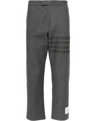 Thom Browne - Mid-Rise Twill Tapered Trousers - Lyst