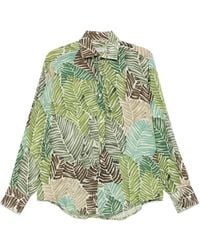 Tintoria Mattei 954 - Foliage-Print Linen Shirt - Lyst