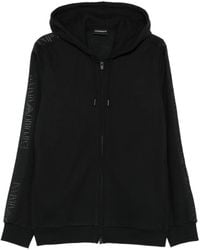 Emporio Armani - Logo-Tape Hooded Zip-Up Hoodie - Lyst