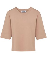 Yves Salomon - Knitted Cropped T-Shirt - Lyst
