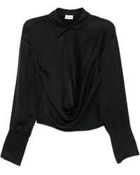 ANDAMANE - Draped Long-Sleeve Blouse - Lyst
