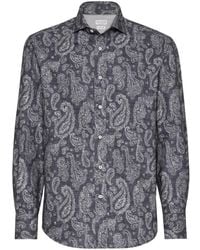 Brunello Cucinelli - Paisley-Print Cotton Shirt - Lyst