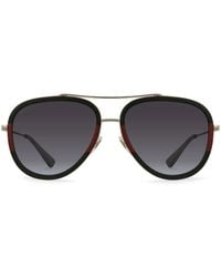 Gucci - Web-Stripe Pilot-Frame Sunglasses - Lyst
