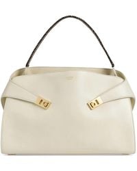 Ferragamo - Hug Soft Bicolor Shoulder Bag (L) - Lyst