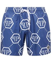 Philipp Plein - Short De Bain À Motif Monogrammé - Lyst