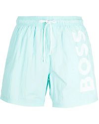 BOSS - Octopus Logo-Print Swim Shorts - Lyst