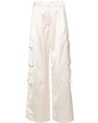 Self-Portrait - High-Waisted Straight-Leg Cargo Trousers - Lyst