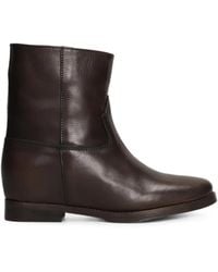 Julie Dee - Topstitched Leather Ankle Boots - Lyst