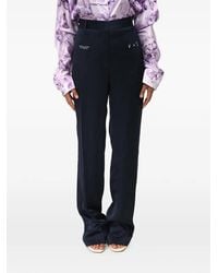 Off-White c/o Virgil Abloh - Logo-Print Satin Trousers - Lyst