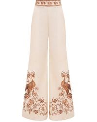 Zimmermann - Embroidered Trousers - Lyst