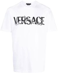 Versace - Katoen Logo T -shirt - Lyst