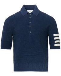 Thom Browne - Poloshirt Met Gestreept-Detail - Lyst