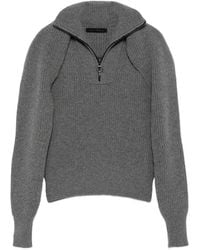 ALAINPAUL - Ribbed-Knit Quarter-Zip Sweater - Lyst