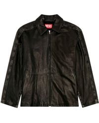 DIESEL - L-stoller Panelled Leather Jacket - Lyst