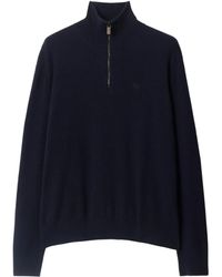 Burberry - Kaschmirpullover Mit Kurzem Reißverschluss - Lyst