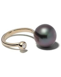 Mizuki - Bague En 14Ct À Diamant Et Perle - Lyst