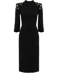Jenny Packham - Stehkragen-Midikleid Mit Sterndetail - Lyst