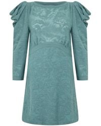 Alberta Ferretti - Ruffled-Sleeve Virgin Wool Mini Dress - Lyst